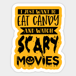 Candy And Scary Movies Sticker